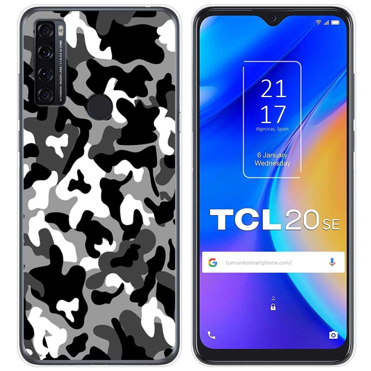 Funda Gel Tpu para TCL 20 SE diseño Snow Camuflaje Dibujos