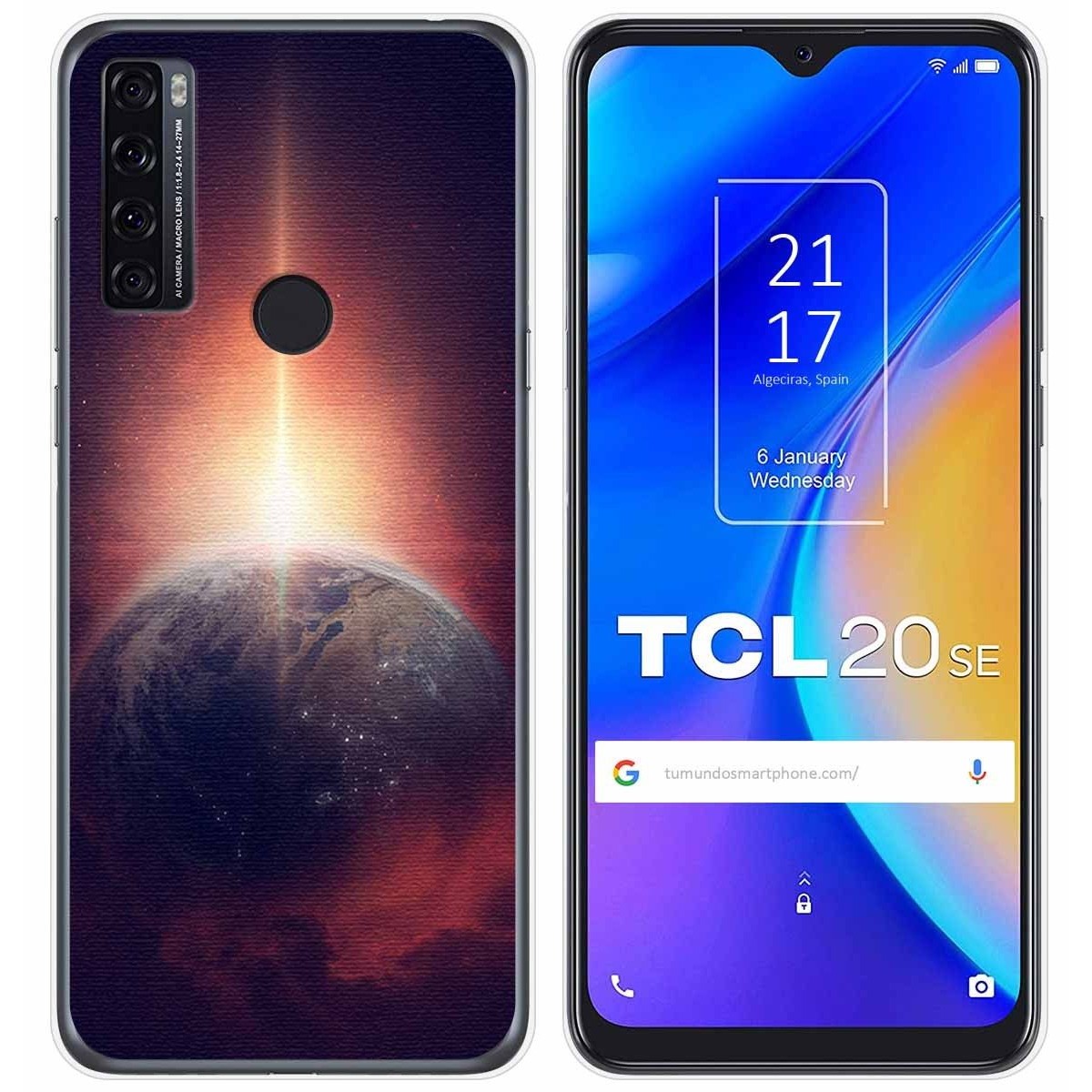 Funda Gel Tpu para TCL 20 SE diseño Tierra Dibujos