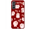 Funda Silicona Líquida Roja para Samsung Galaxy S21 5G diseño Cerdos Dibujos