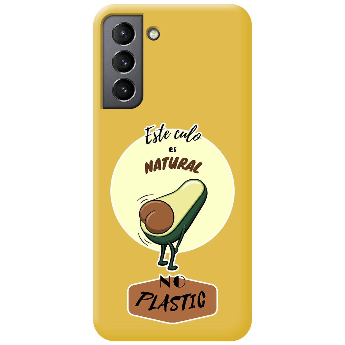 Funda Silicona Líquida Amarilla para Samsung Galaxy S21 5G diseño Culo Natural Dibujos