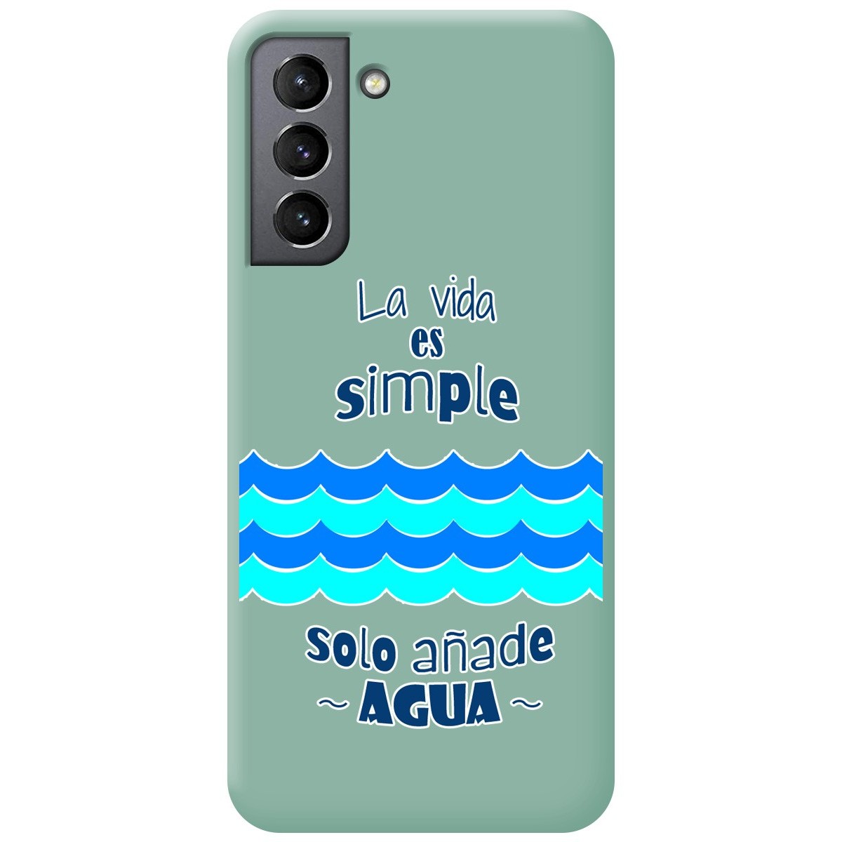 Funda Silicona Líquida Verde para Samsung Galaxy S21 5G diseño Agua Dibujos