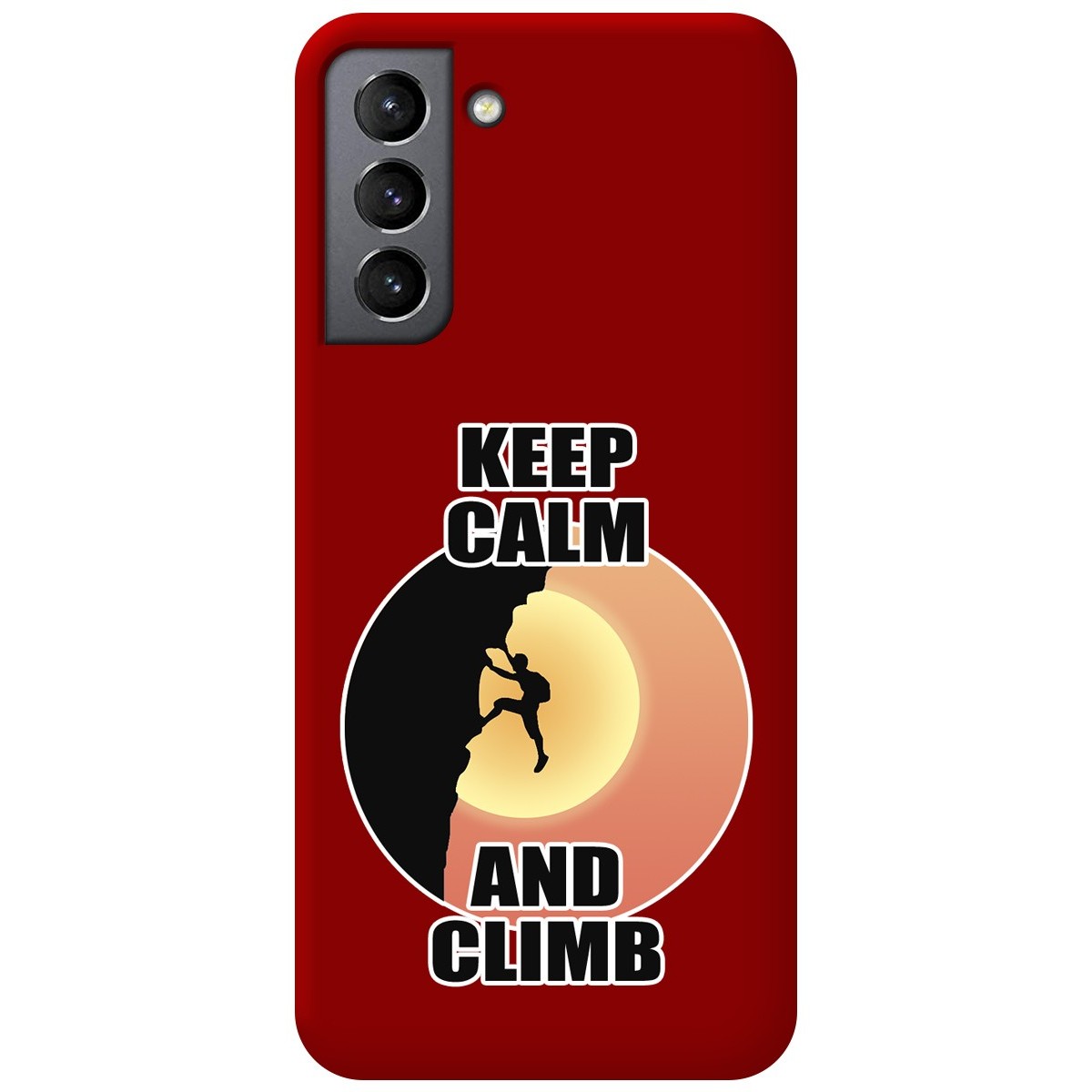 Funda Silicona Líquida Roja para Samsung Galaxy S21+ Plus 5G diseño Hombre Escalada Dibujos