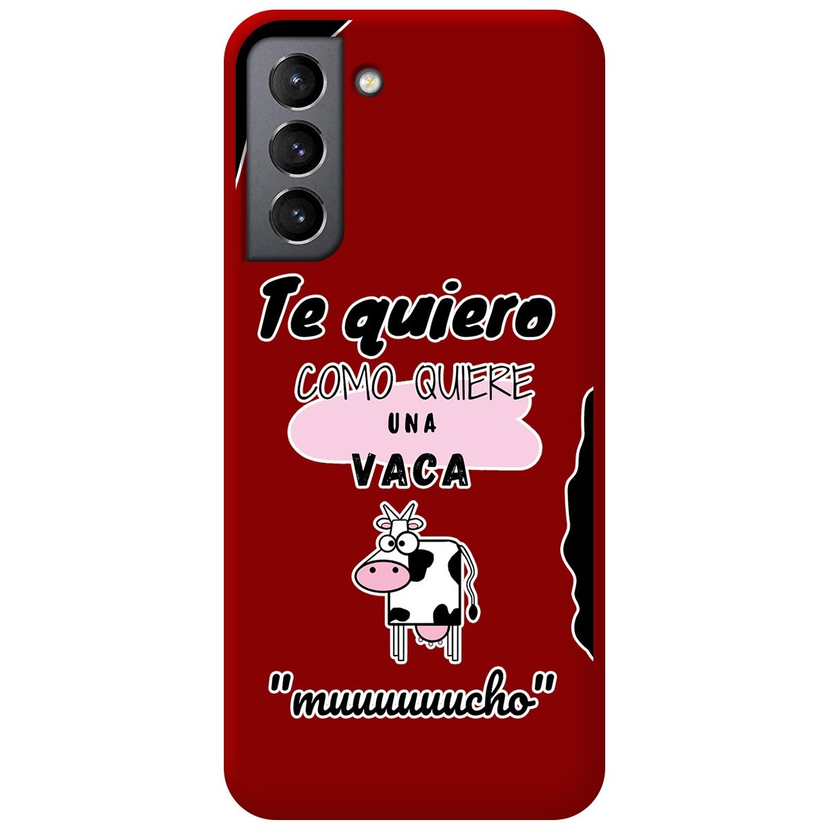 Funda Silicona Líquida Roja para Samsung Galaxy S21+ Plus 5G diseño Vaca Dibujos