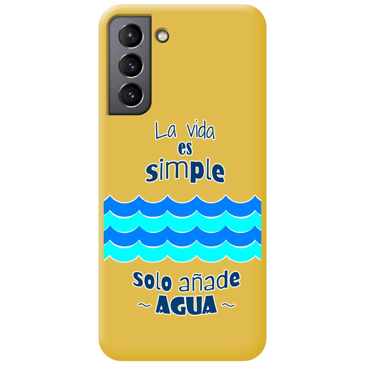 Funda Silicona Líquida Amarilla para Samsung Galaxy S21+ Plus 5G diseño Agua Dibujos