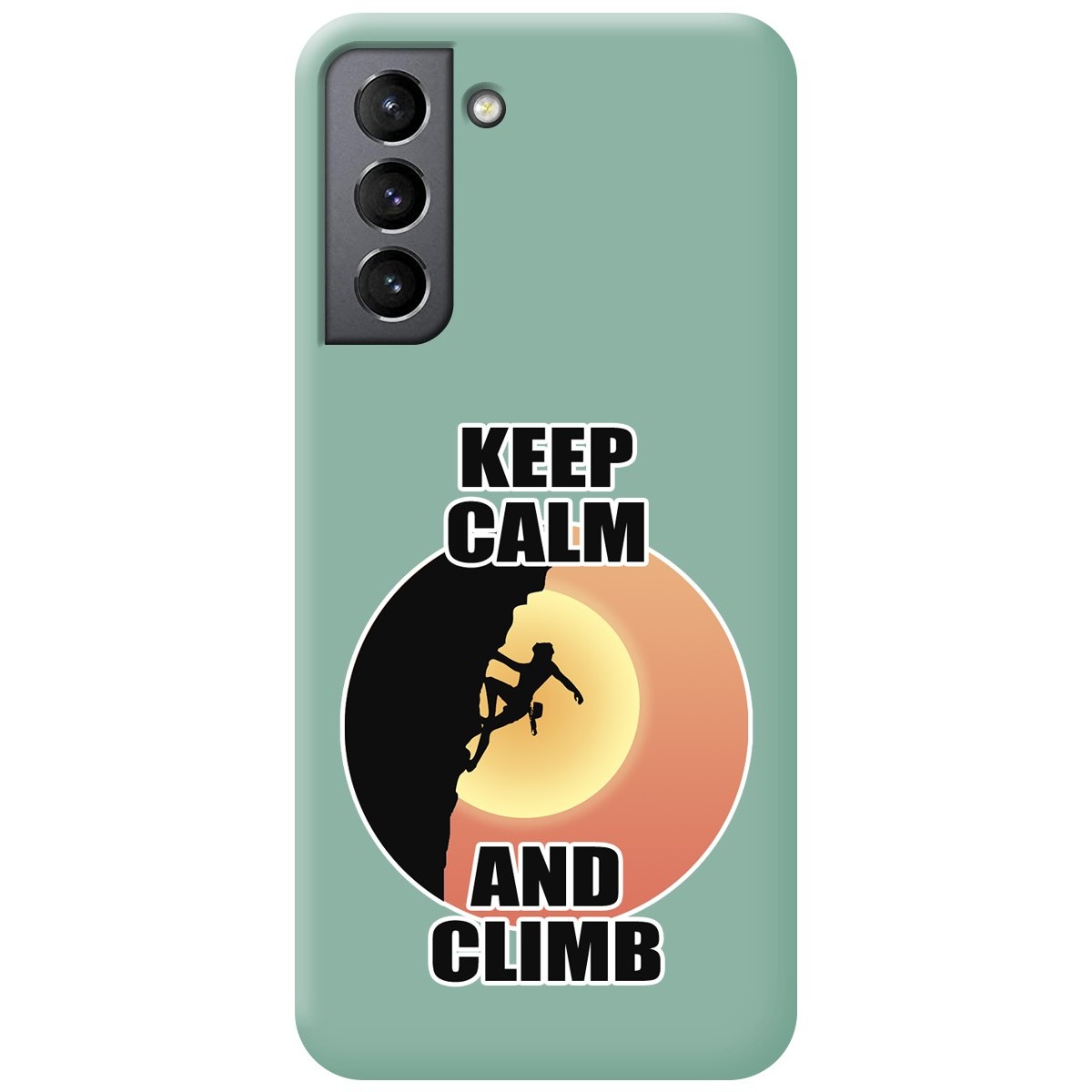 Funda Silicona Líquida Verde para Samsung Galaxy S21+ Plus 5G diseño Mujer Escalada Dibujos