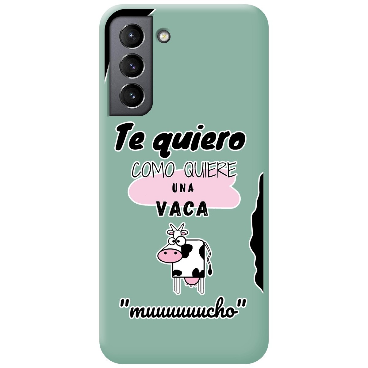 Funda Silicona Líquida Verde para Samsung Galaxy S21+ Plus 5G diseño Vaca Dibujos