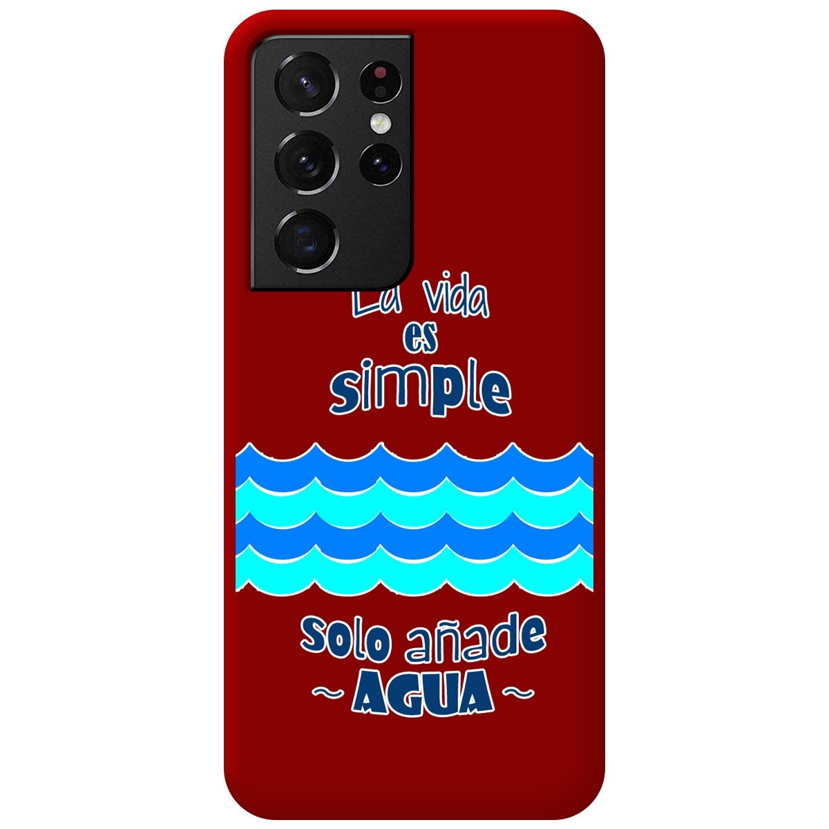 Funda Silicona Líquida Roja para Samsung Galaxy S21 Ultra 5G diseño Agua Dibujos