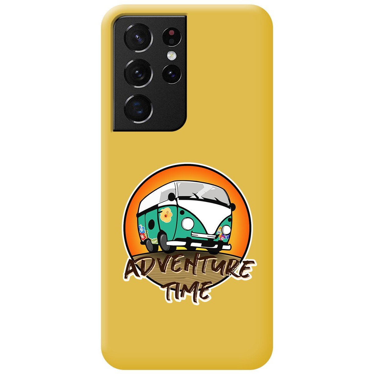 Funda Silicona Líquida Amarilla para Samsung Galaxy S21 Ultra 5G diseño Adventure Time Dibujos