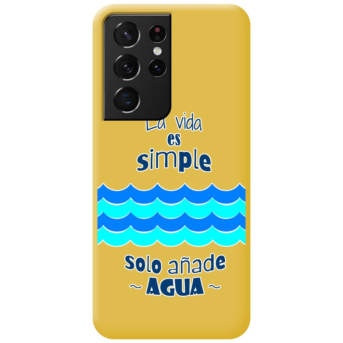 Funda Silicona Líquida Amarilla para Samsung Galaxy S21 Ultra 5G diseño Agua Dibujos