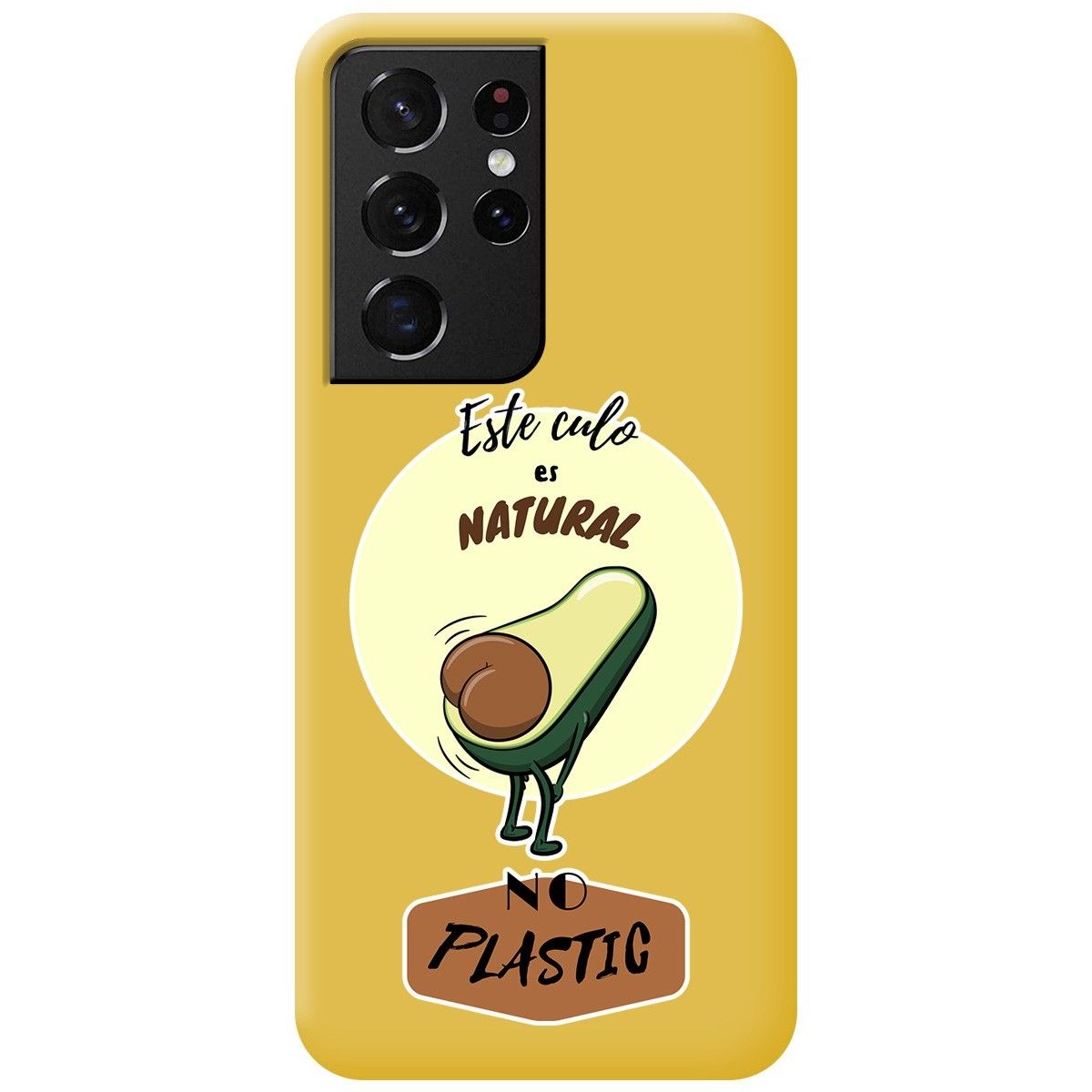 Funda Silicona Líquida Amarilla para Samsung Galaxy S21 Ultra 5G diseño Culo Natural Dibujos