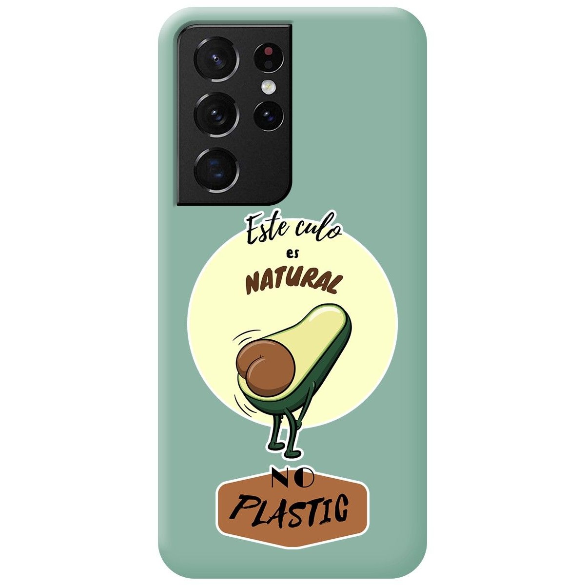 Funda Silicona Líquida Verde para Samsung Galaxy S21 Ultra 5G diseño Culo Natural Dibujos