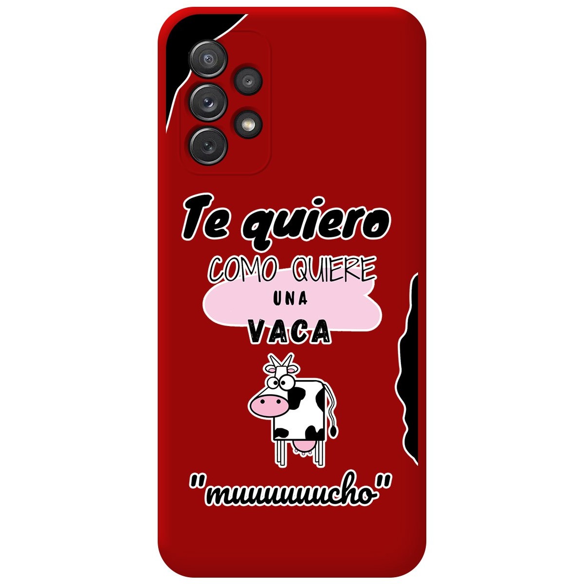 Funda Silicona Líquida Roja para Samsung Galaxy A72 diseño Vaca Dibujos