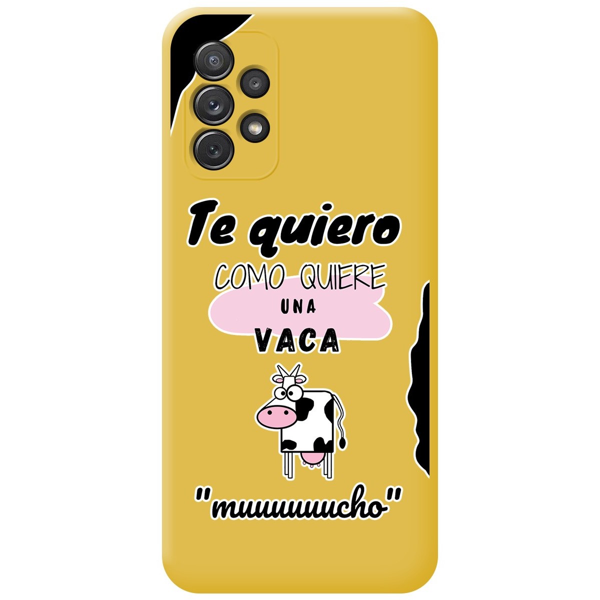 Funda Silicona Líquida Amarilla para Samsung Galaxy A72 diseño Vaca Dibujos