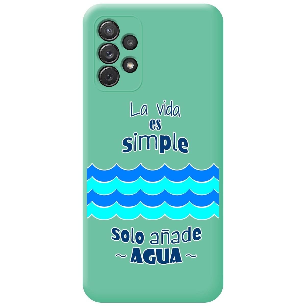 Funda Silicona Líquida Verde para Samsung Galaxy A72 diseño Agua Dibujos