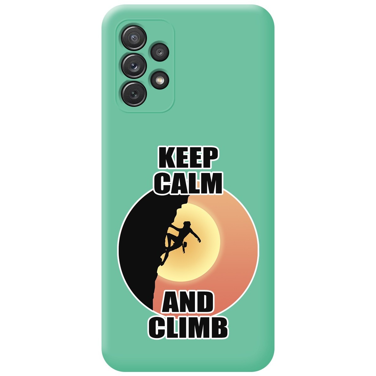 Funda Silicona Líquida Verde para Samsung Galaxy A72 diseño Mujer Escalada Dibujos