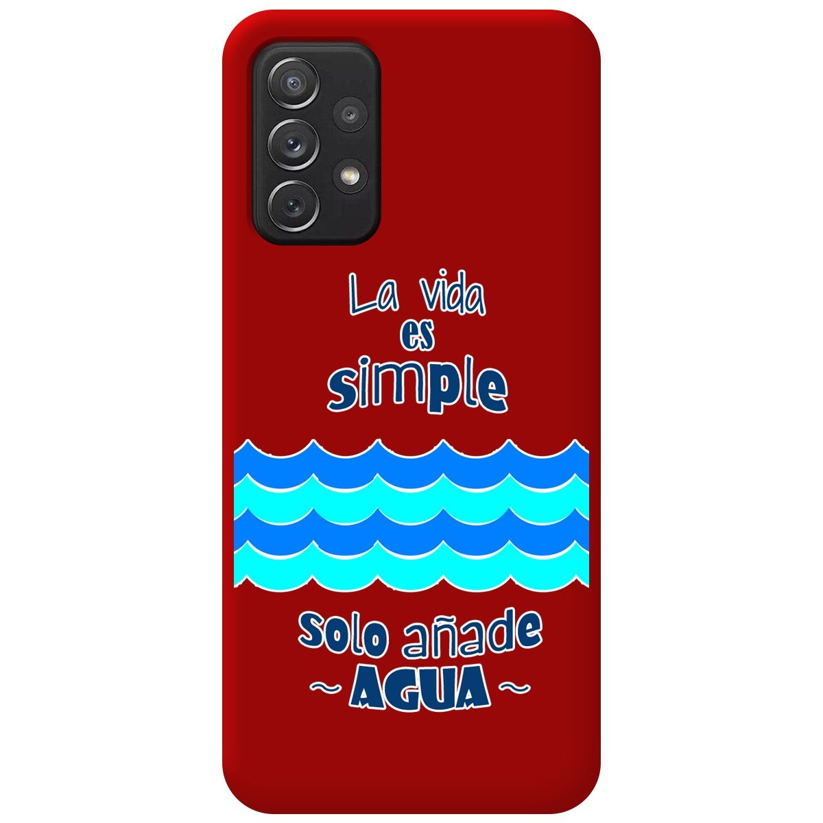 Funda Silicona Líquida Roja para Samsung Galaxy A52 / A52 5G / A52s 5G diseño Agua Dibujos