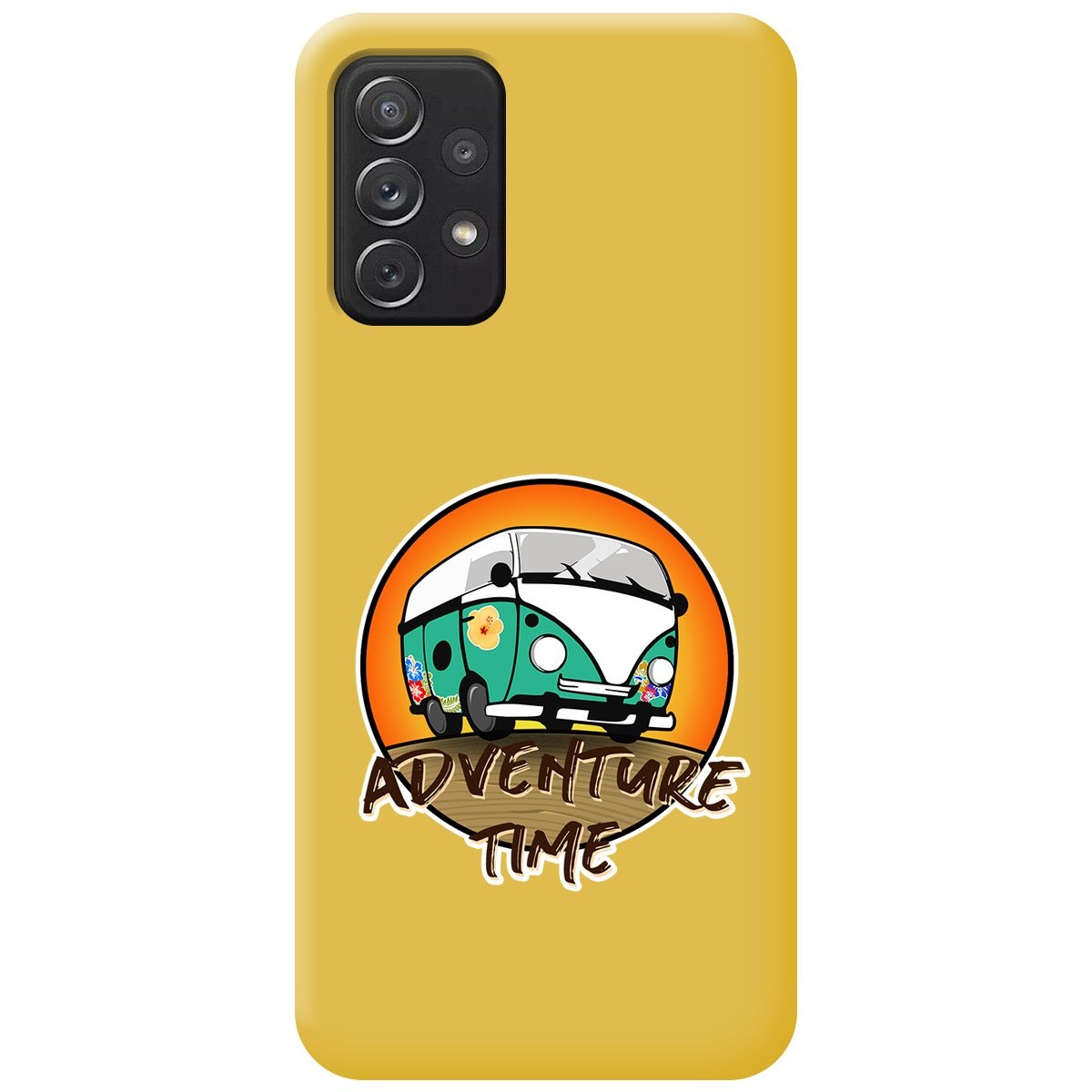 Funda Silicona Líquida Amarilla para Samsung Galaxy A52 / A52 5G / A52s 5G diseño Adventure Time Dibujos