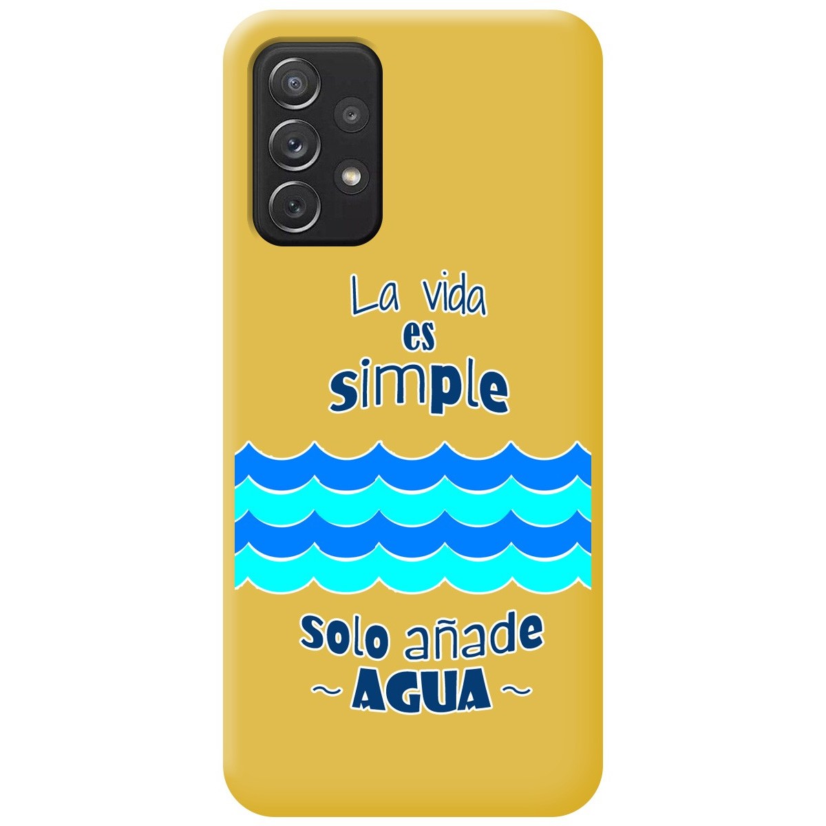 Funda Silicona Líquida Amarilla para Samsung Galaxy A52 / A52 5G / A52s 5G diseño Agua Dibujos