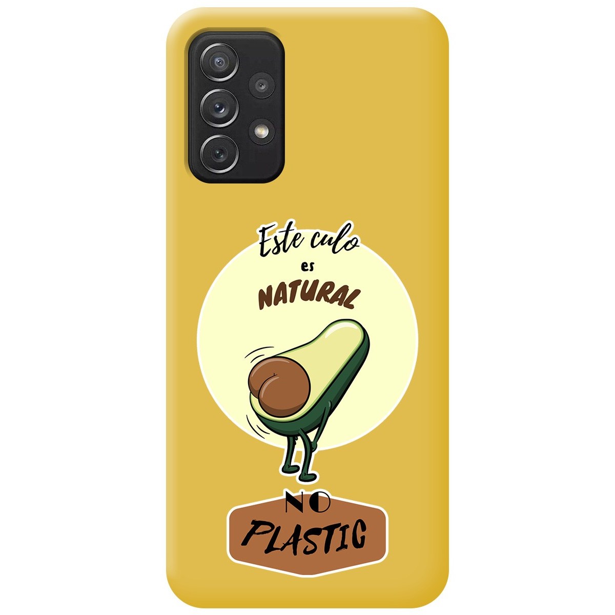 Funda Silicona Líquida Amarilla para Samsung Galaxy A52 / A52 5G / A52s 5G diseño Culo Natural Dibujos