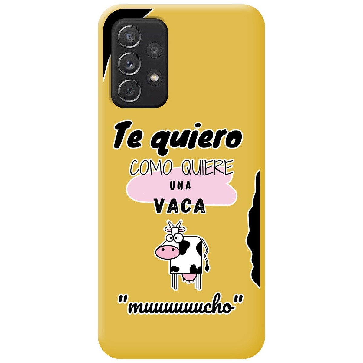 Funda Silicona Líquida Amarilla para Samsung Galaxy A52 / A52 5G / A52s 5G diseño Vaca Dibujos