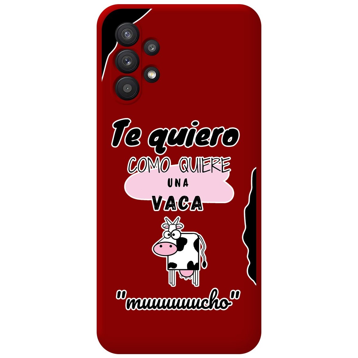 Funda Silicona Líquida Roja para Samsung Galaxy A32 5G diseño Vaca Dibujos