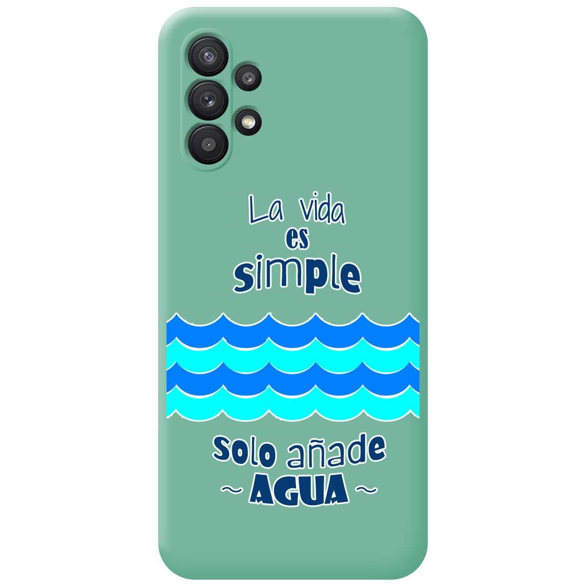 Funda Silicona Líquida Verde para Samsung Galaxy A32 5G diseño Agua Dibujos