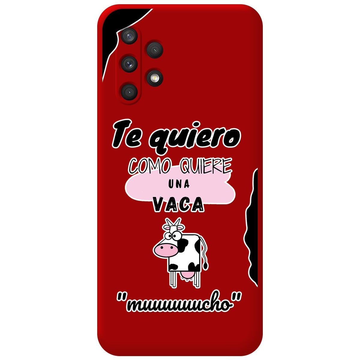 Funda Silicona Líquida Roja para Samsung Galaxy A32 4G diseño Vaca Dibujos