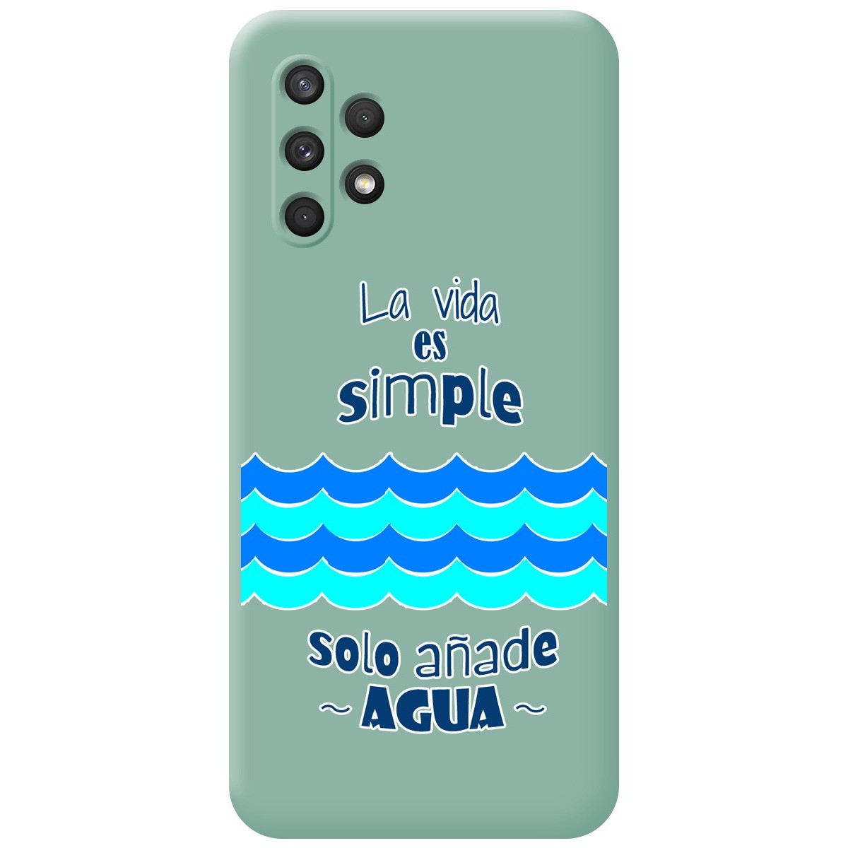 Funda Silicona Líquida Verde para Samsung Galaxy A32 4G diseño Agua Dibujos