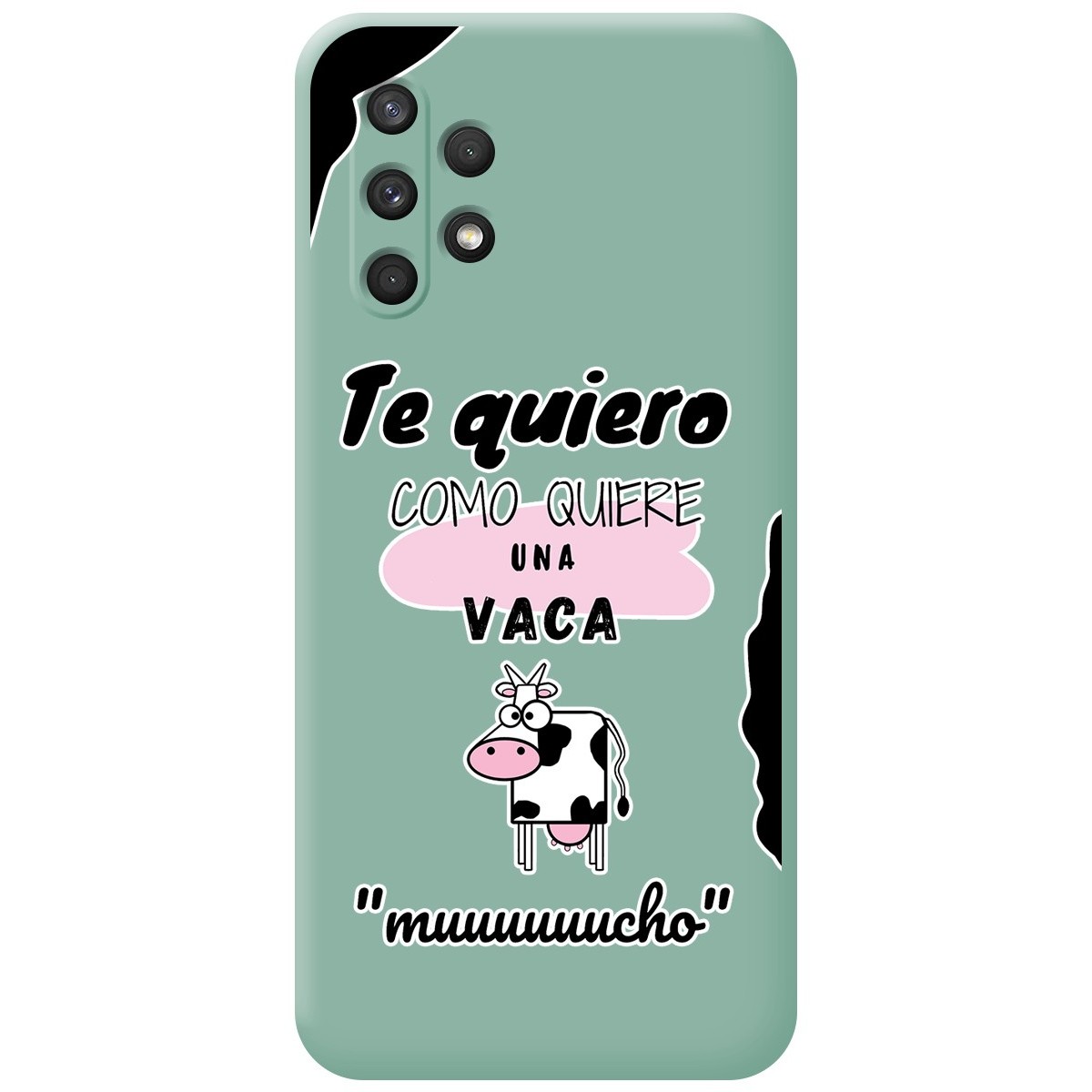 Funda Silicona Líquida Verde para Samsung Galaxy A32 4G diseño Vaca Dibujos