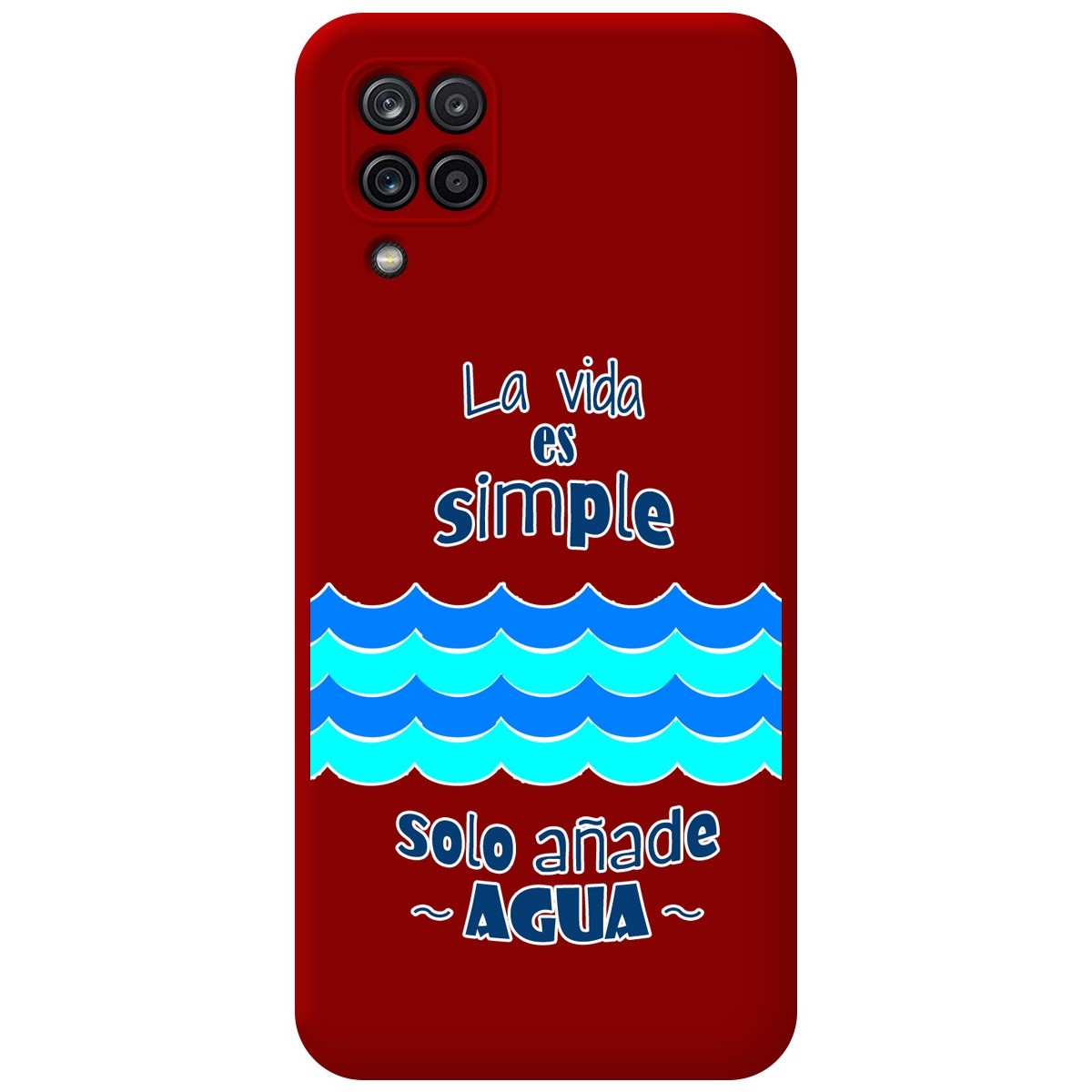 Funda Silicona Líquida Roja para Samsung Galaxy A12 / M12 diseño Agua Dibujos