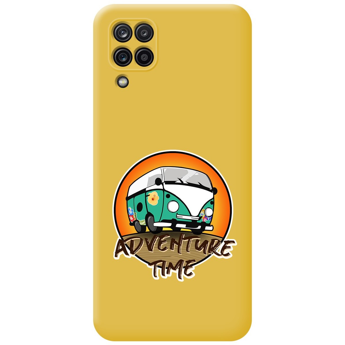 Funda Silicona Líquida Amarilla para Samsung Galaxy A12 / M12 diseño Adventure Time Dibujos