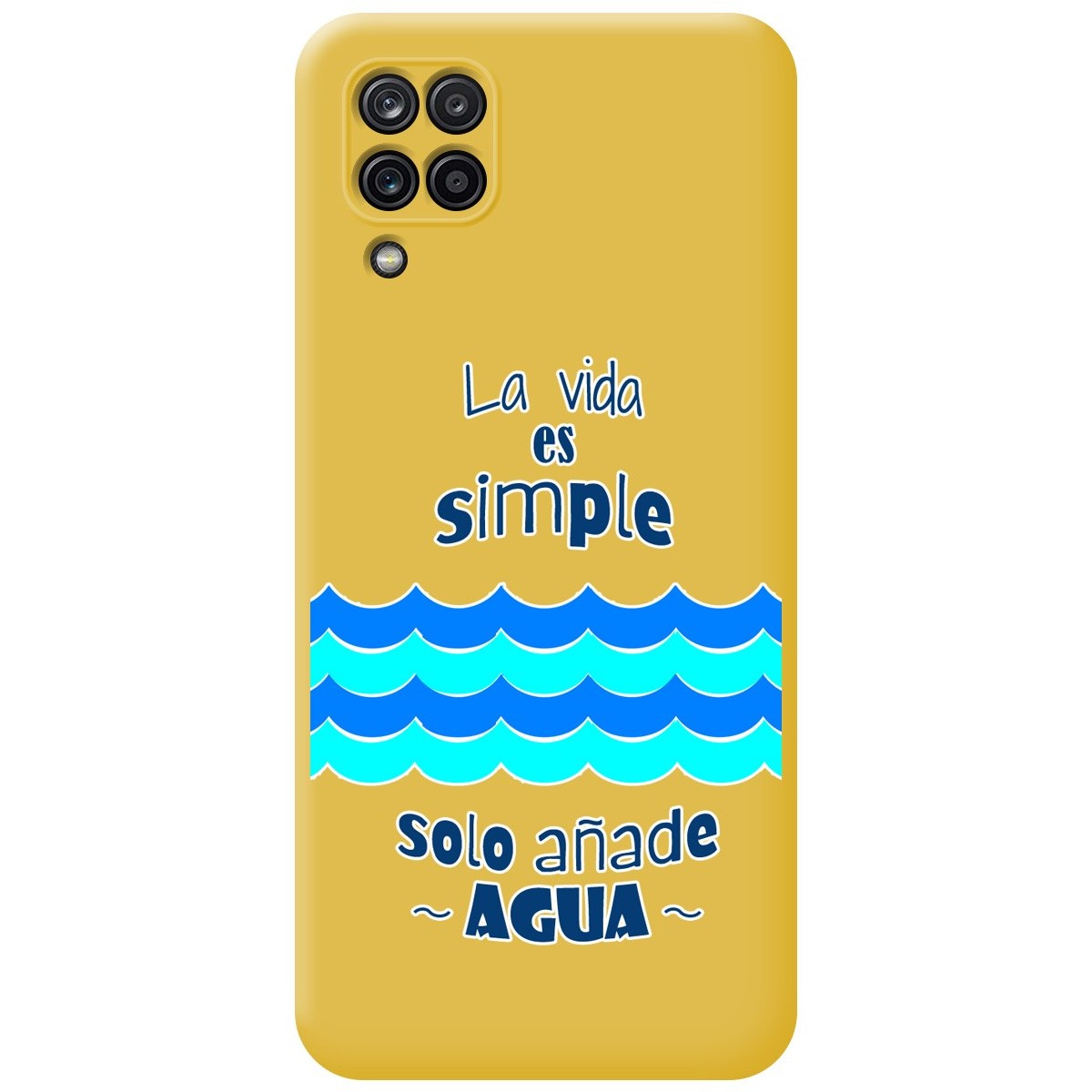 Funda Silicona Líquida Amarilla para Samsung Galaxy A12 / M12 diseño Agua Dibujos