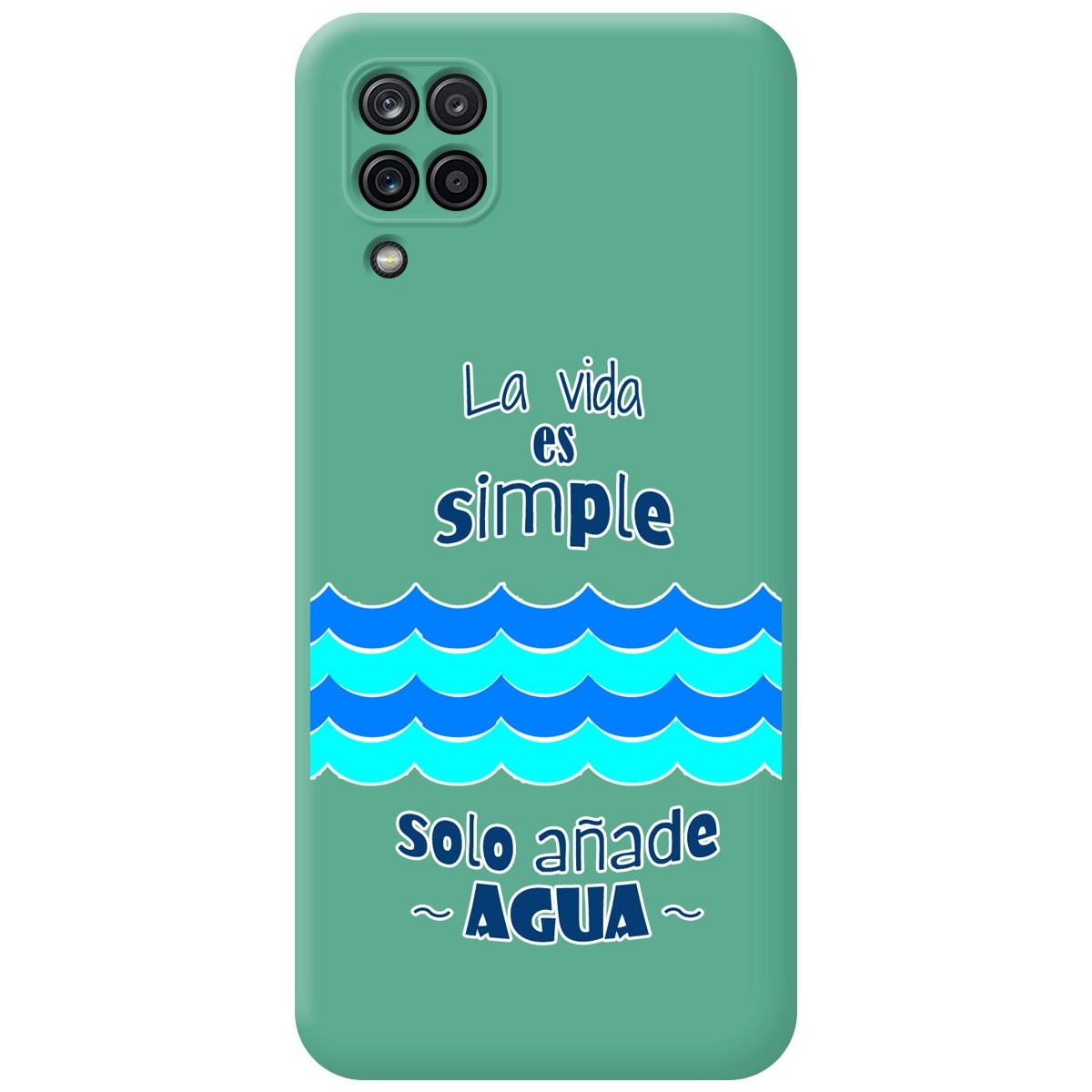 Funda Silicona Líquida Verde para Samsung Galaxy A12 / M12 diseño Agua Dibujos