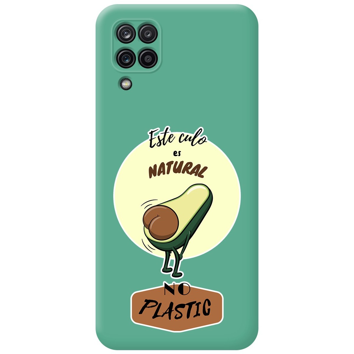 Funda Silicona Líquida Verde para Samsung Galaxy A12 / M12 diseño Culo Natural Dibujos