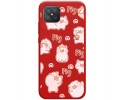 Funda Silicona Líquida Roja para Oppo Reno 4Z 5G diseño Cerdos Dibujos