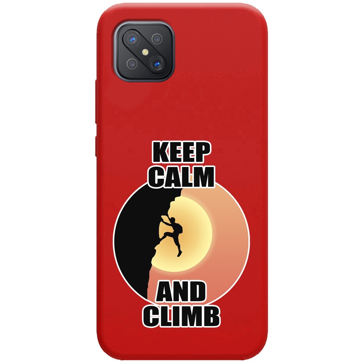 Funda Silicona Líquida Roja para Oppo Reno 4Z 5G diseño Hombre Escalada Dibujos