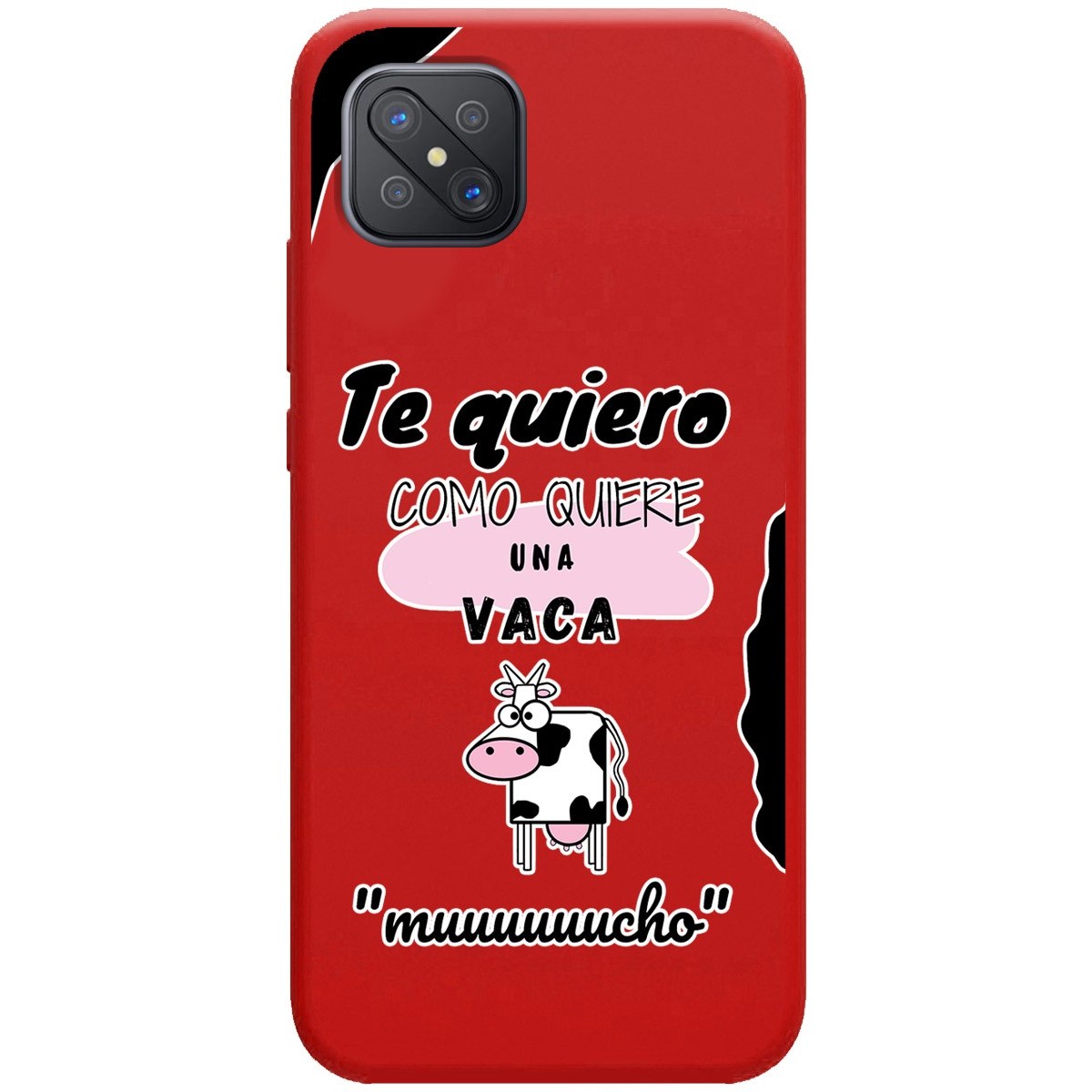 Funda Silicona Líquida Roja para Oppo Reno 4Z 5G diseño Vaca Dibujos