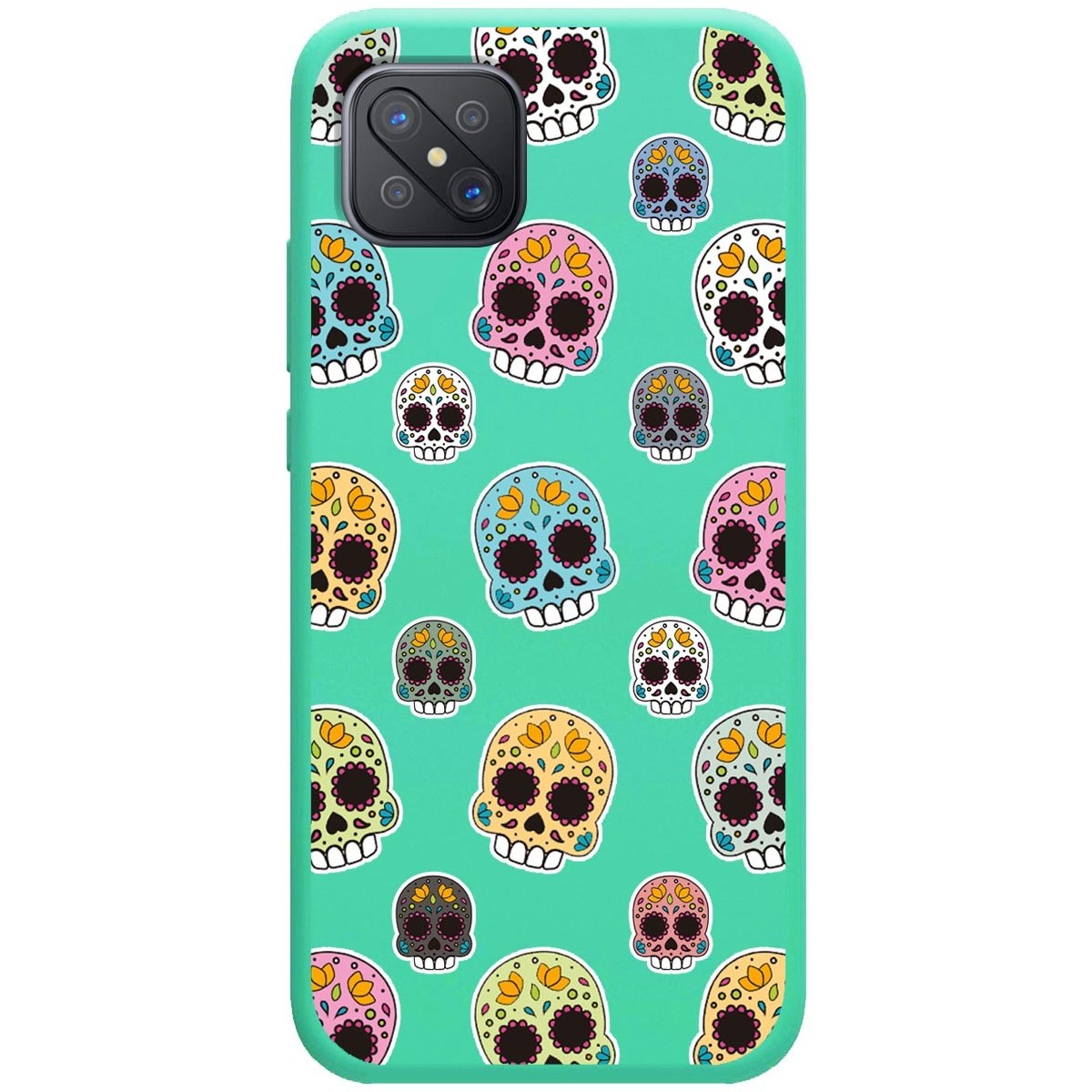 Funda Silicona Líquida Verde para Oppo Reno 4Z 5G diseño Catrina Dibujos