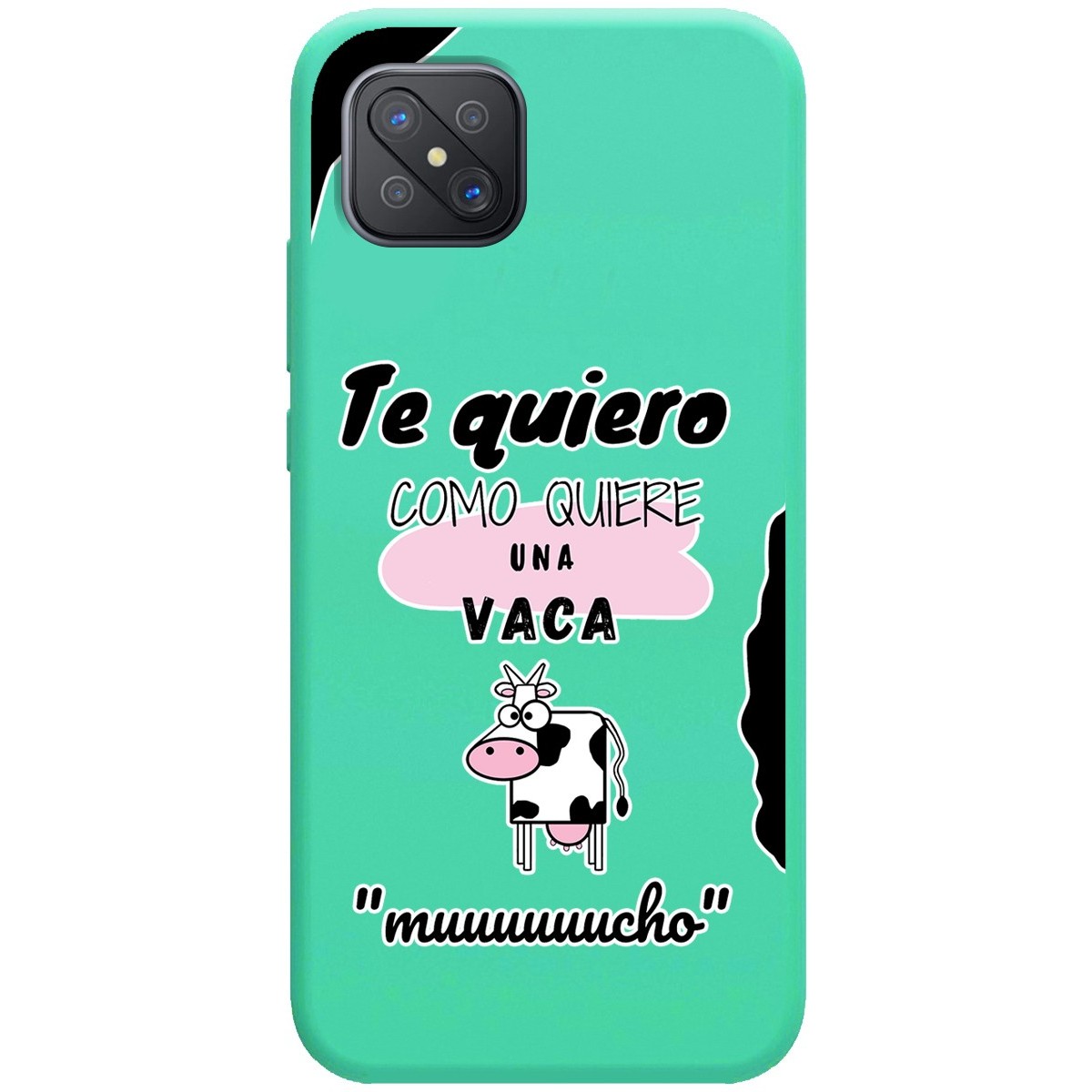 Funda Silicona Líquida Verde para Oppo Reno 4Z 5G diseño Vaca Dibujos