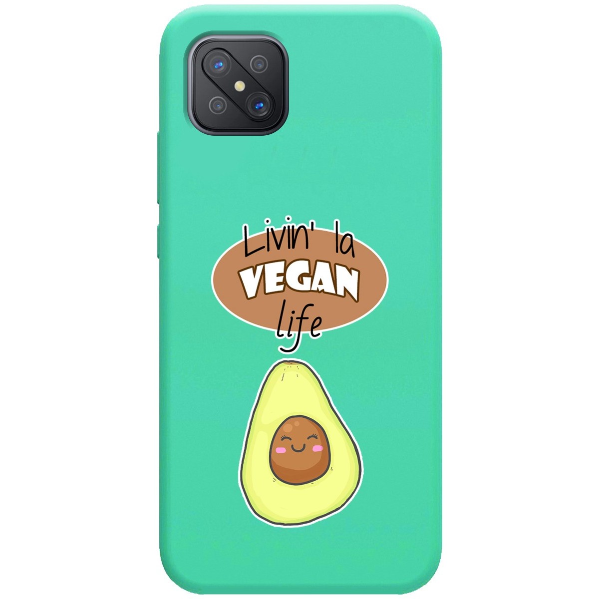 Funda Silicona Líquida Verde para Oppo Reno 4Z 5G diseño Vegan Life Dibujos