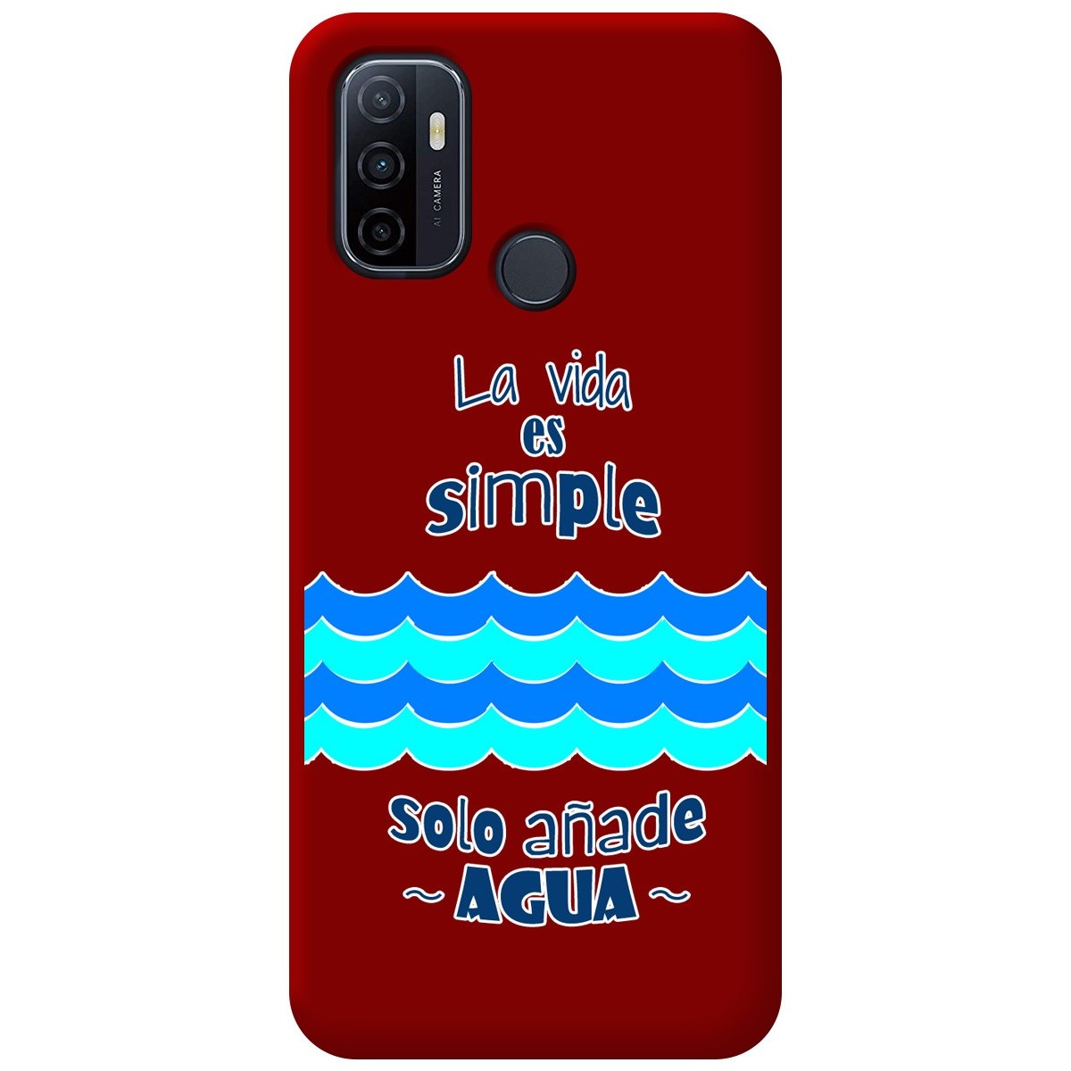 Funda Silicona Líquida Roja para Oppo A53 / A53s diseño Agua Dibujos