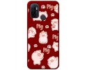 Funda Silicona Líquida Roja para Oppo A53 / A53s diseño Cerdos Dibujos