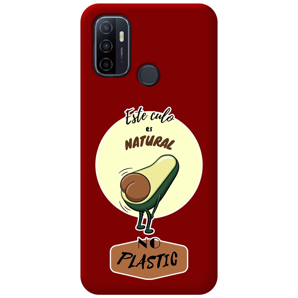 Funda Silicona Líquida Roja para Oppo A53 / A53s diseño Culo Natural Dibujos