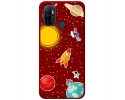 Funda Silicona Líquida Roja para Oppo A53 / A53s diseño Espacio Dibujos