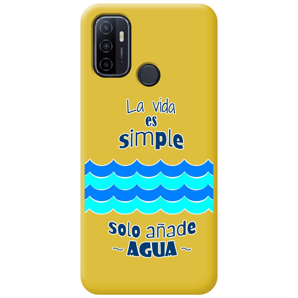 Funda Silicona Líquida Amarilla para Oppo A53 / A53s diseño Agua Dibujos