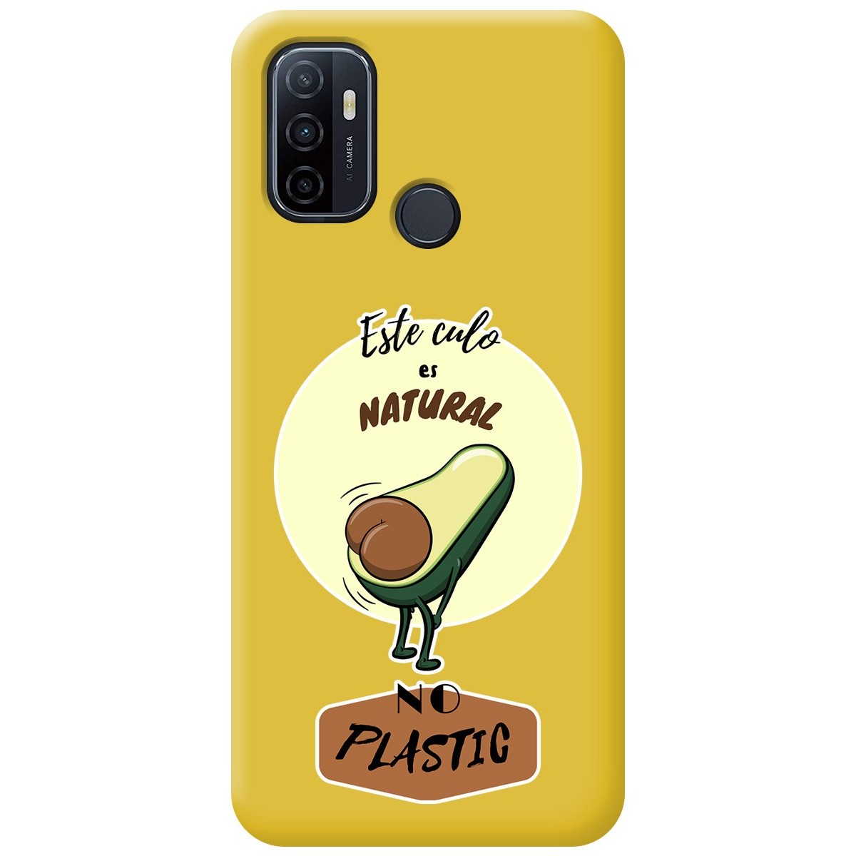 Funda Silicona Líquida Amarilla para Oppo A53 / A53s diseño Culo Natural Dibujos