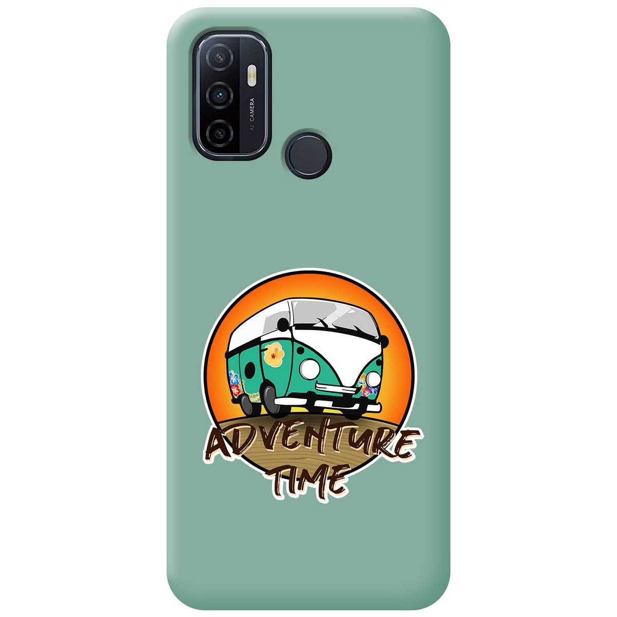 Funda Silicona Líquida Verde para Oppo A53 / A53s diseño Adventure Time Dibujos