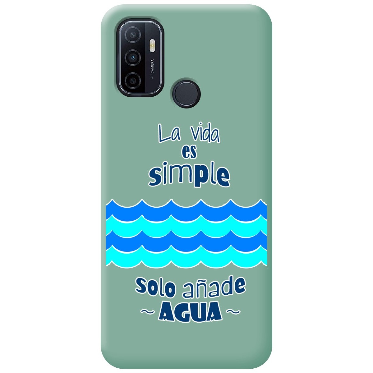Funda Silicona Líquida Verde para Oppo A53 / A53s diseño Agua Dibujos