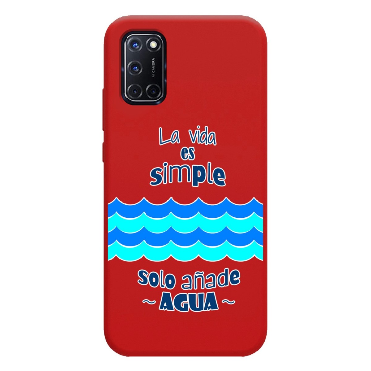 Funda Silicona Líquida Roja para Oppo A52 / A72 diseño Agua Dibujos