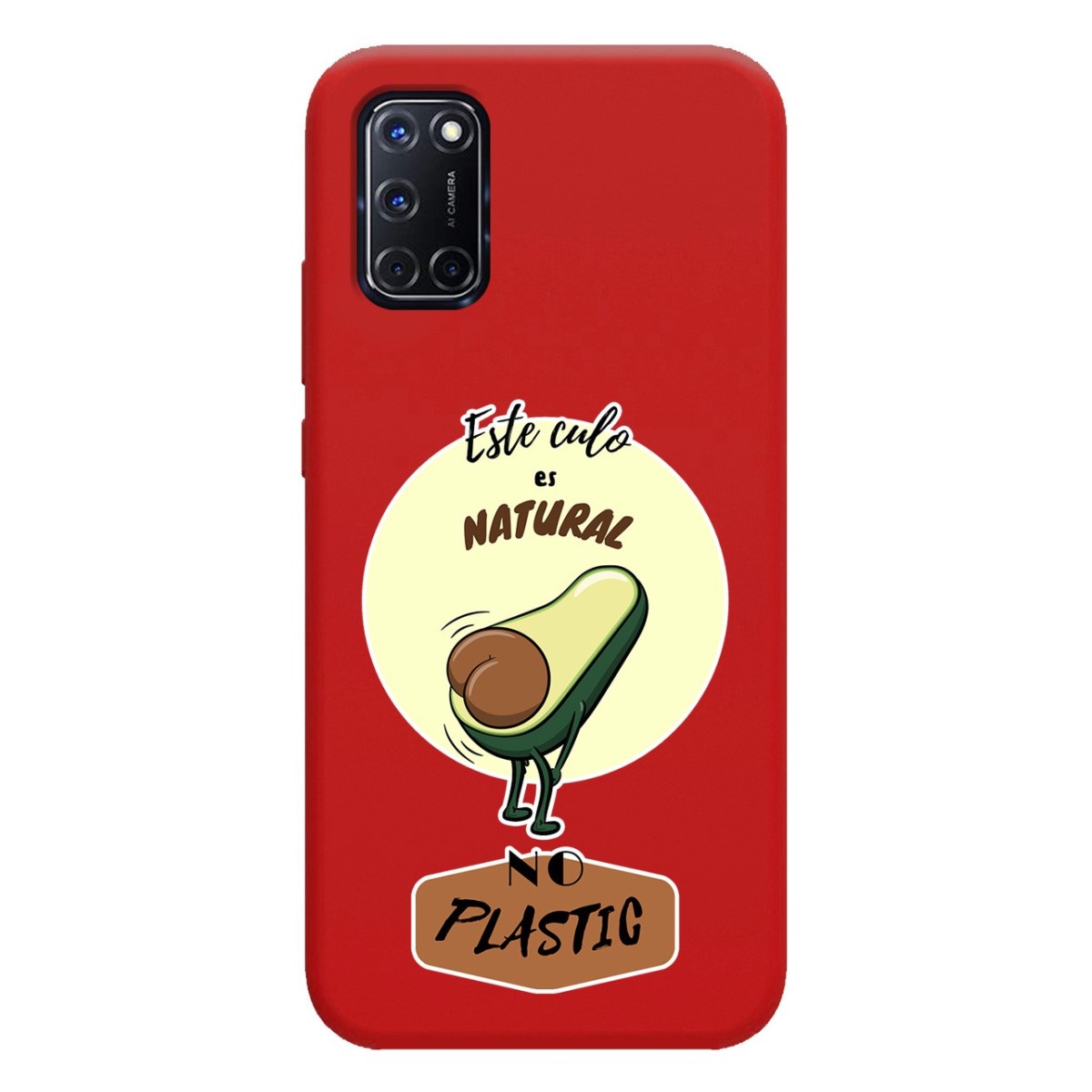 Funda Silicona Líquida Roja para Oppo A52 / A72 diseño Culo Natural Dibujos